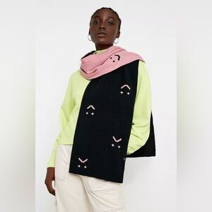 NWOT Lazy Oaf Happy Sad Knitted Scarf